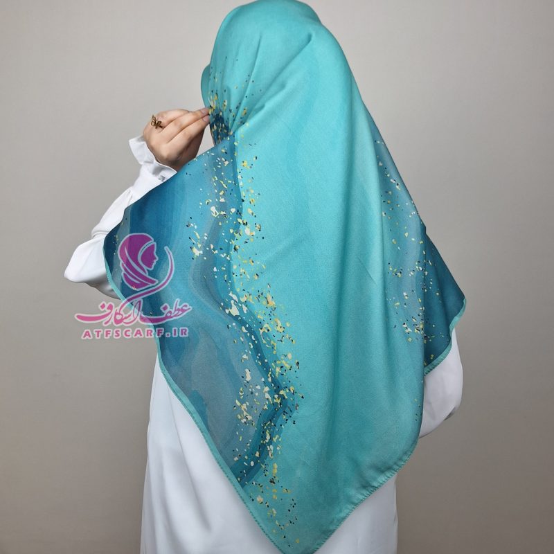 روسری رزین سبزآبی-فیروزه ای